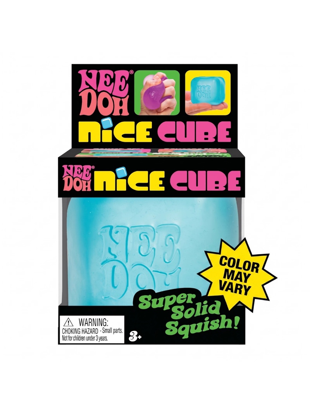 NeeDoh Nice Cube Squish Toy - pink blue or purple